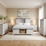 Scott Platform Storage Bedroom Set White Finish