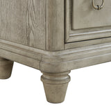 Whit-Ash Panel Bedroom Set with Door Chest in Light Grey