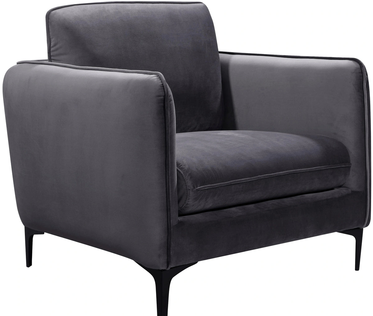 Poppy Grey Velvet Chair
