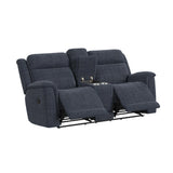 Striker Loveseat w/Console in Bristol Cobalt