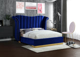 Flora Navy Velvet King Bed (3 Boxes)