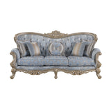 Royale Sofa in Blue and Champagne