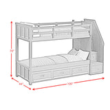Hampton Kids Over Bunk with Staircase and Trundle Bedroom Set