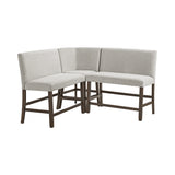 Seneca Counter 3PC Corner Bench with Grey Fabric