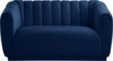 Dixie Navy Velvet Loveseat