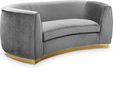 Julian Grey Velvet Loveseat