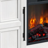 Villa Console with 23"" Fireplace Insert in White & Natural