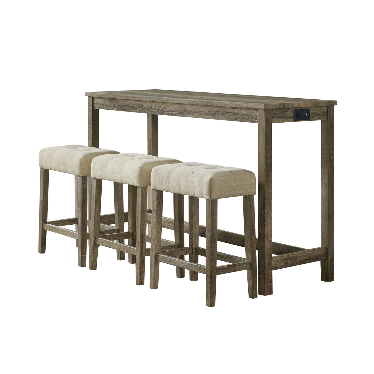 Oak Lawn Bar Table Single Pack (Table + Three Stools)