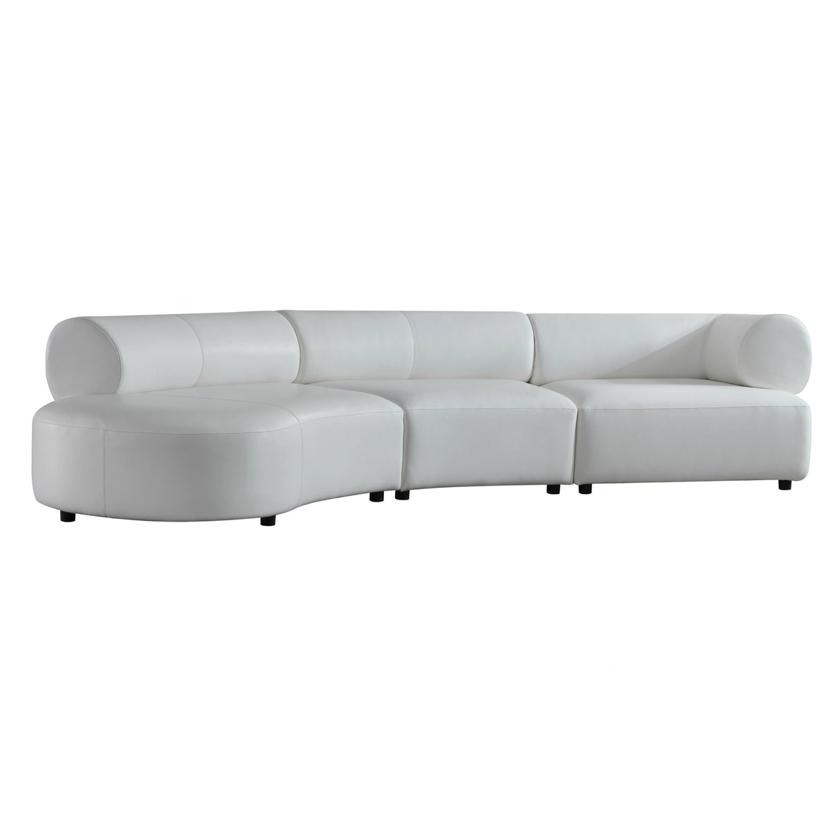 Stuart - Contemporary White Leather Left Facing Chaise Sectional Sofa