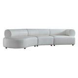 Stuart - Contemporary White Leather Left Facing Chaise Sectional Sofa