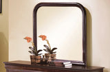 Crown Mark Furniture Louis Philip Dresser Mirror in Dark Cherry