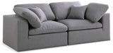 Serene Grey Linen Fabric Deluxe Cloud Modular Sofa