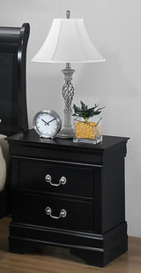 Crown Mark Furniture Louis Philip Nightstand in Black