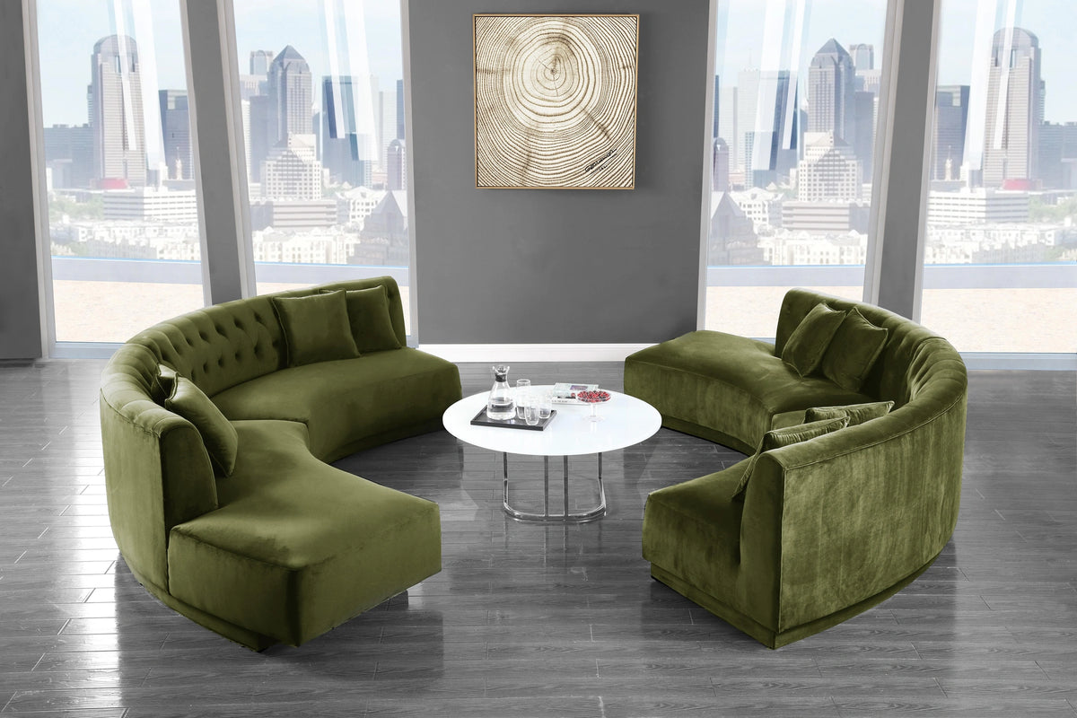Kenzi Olive Velvet 2pc. Sectional