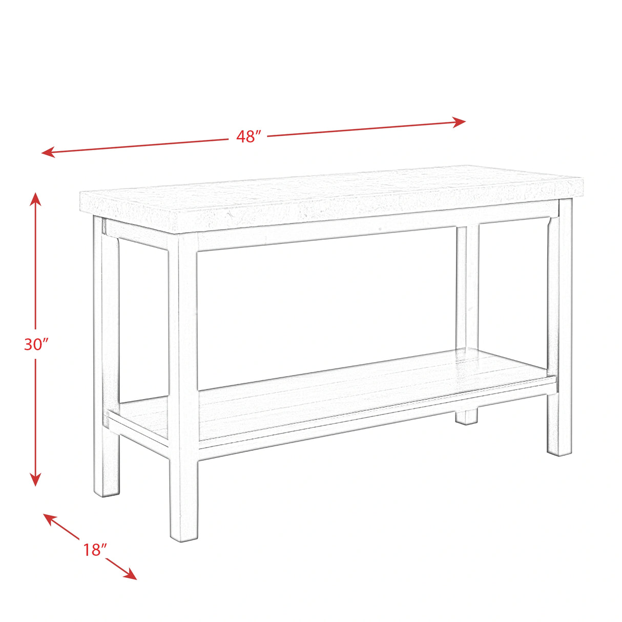 Kansas 3PC Occasional Table Set-Coffee Table, One End Table & One Sofa Table