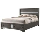 Crown Mark Regata Queen Storage Bed in Grey