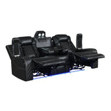 Orion Ii Sofa W/Dual Recliner-Black