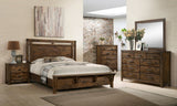 Crown Mark Furniture Curtis King Panel Bed in Rustic