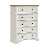 Eastwood Youth 5-Drawer Chest in Brown and Off-White
