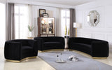 Julian Black Velvet Loveseat