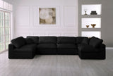 Serene Black Linen Fabric Deluxe Cloud Modular Sectional