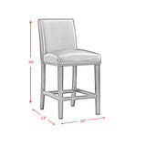 Francesca White Marble Square 5PC Counter Height Dining Set-Table & Four Black PU Chairs