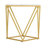 Riko 2PC Occasional Table Set in Gold-Coffee Table & End Table