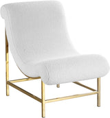 Nube White Faux Sheepskin Fur Accent Chair
