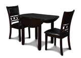 GIA 42" DINING DROP LEAF TABLE W/2 CHAIRS-EBONY