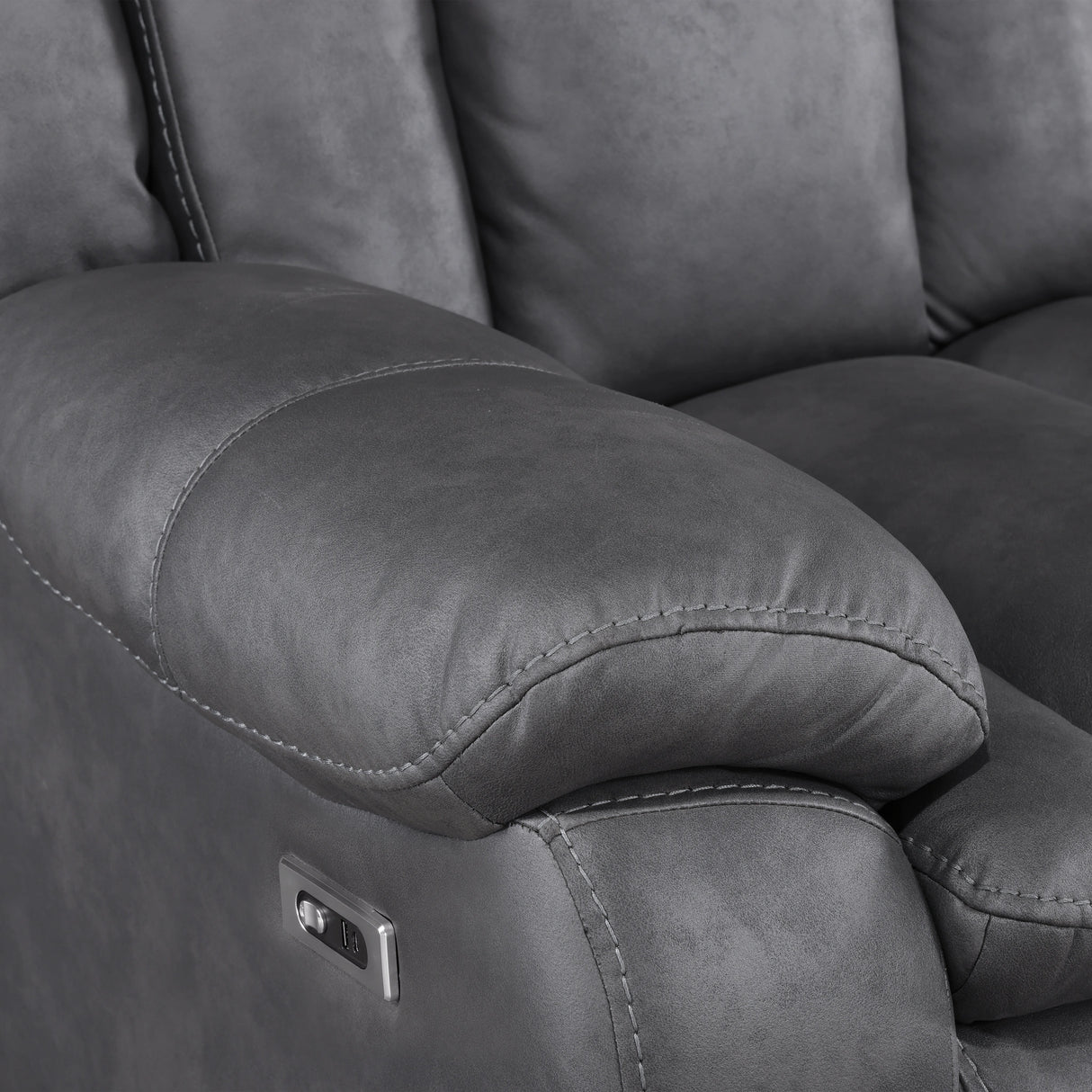 Morello Console Loveseat W/Pwr Fr-Gray