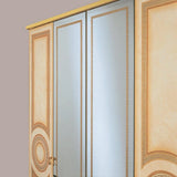 ESF Furniture Aida 4 Door Wardrobe in Ivory w/ Gold