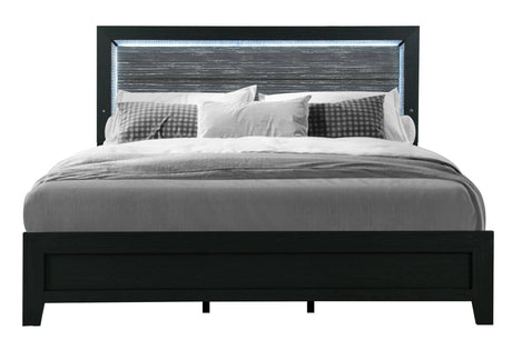 Reid Black Bed Group with LED