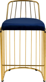 Gio Navy Velvet Stool