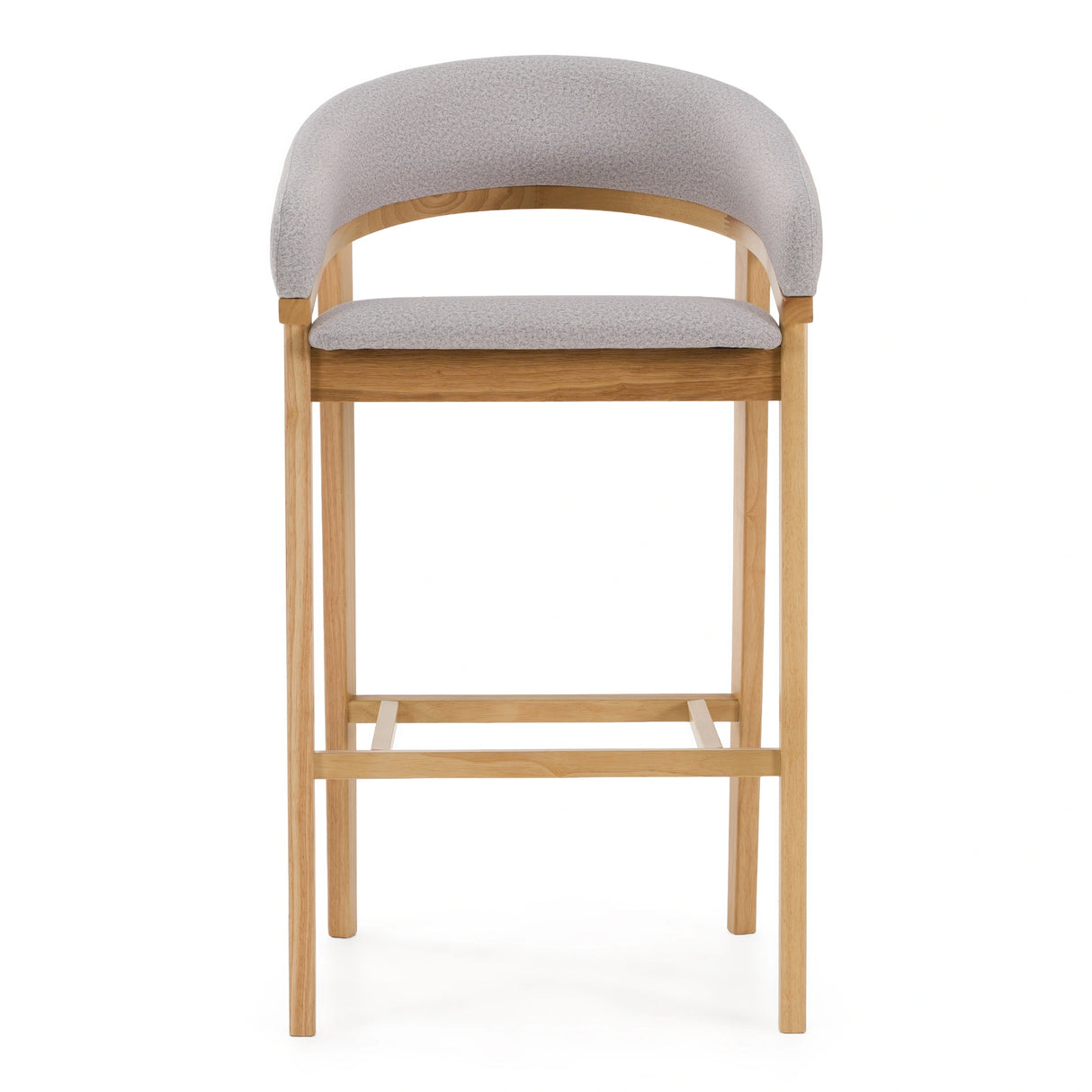 Truman - Mid-Century Modern Grey + Natural Oak Bar Chair (Set of 2)