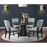 Portland Side Chair with Grey Fabric (PGY1113-4) in Black (2 Per Carton)