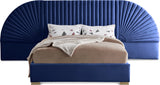Cleo Navy Velvet King Bed (3 Boxes)