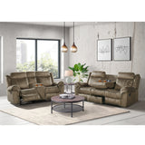 Sorrento 3PC Living Room Set in T101 Brown-Sofa, Loveseat & Recliner