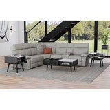 Lanette Coffee Table with White Marble and Lift-Top in Black