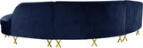 Serpentine Navy Velvet 3pc. Sectional