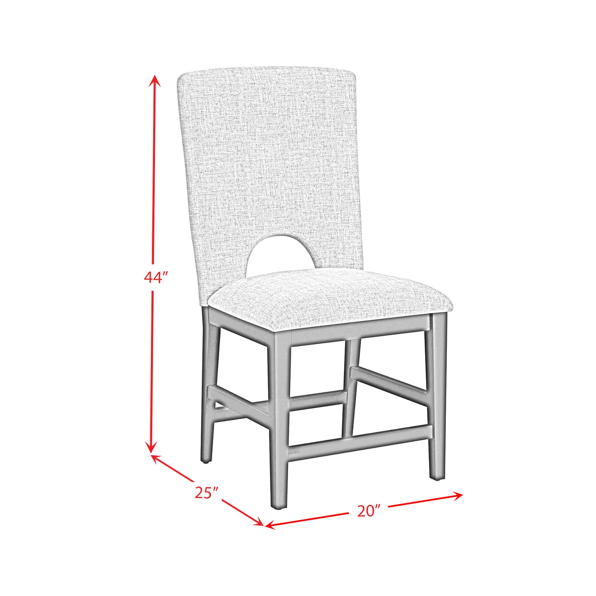 Oregon Side Chair with Grey Fabric in Black (2 Per Carton)