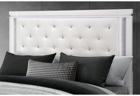 Alina White Bed with LED