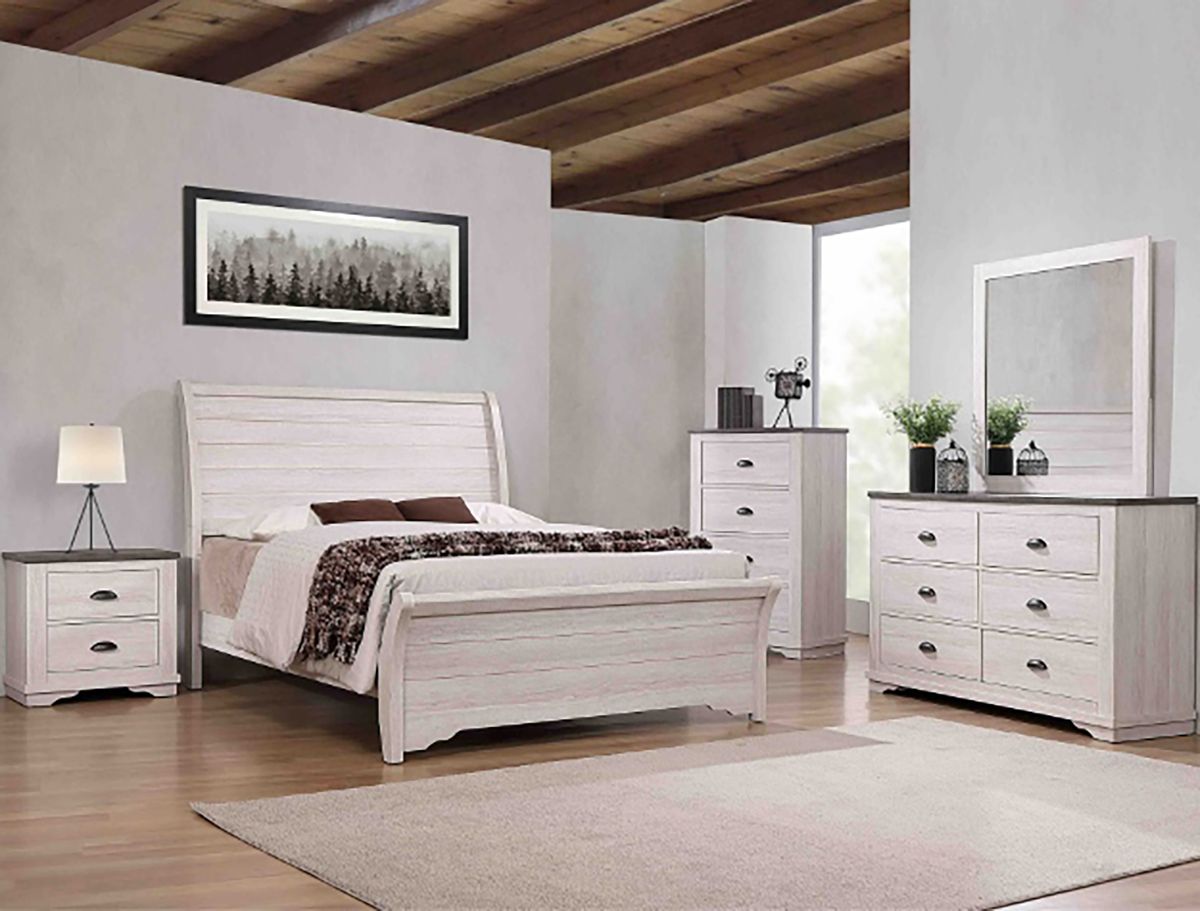 Crown Mark Furniture Coralee 2 Drawer Nightstand in White