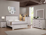 Crown Mark Furniture Leighton King Panel Bed in White B8180-K