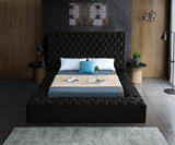 Bliss Black Velvet Queen Bed (3 Boxes)