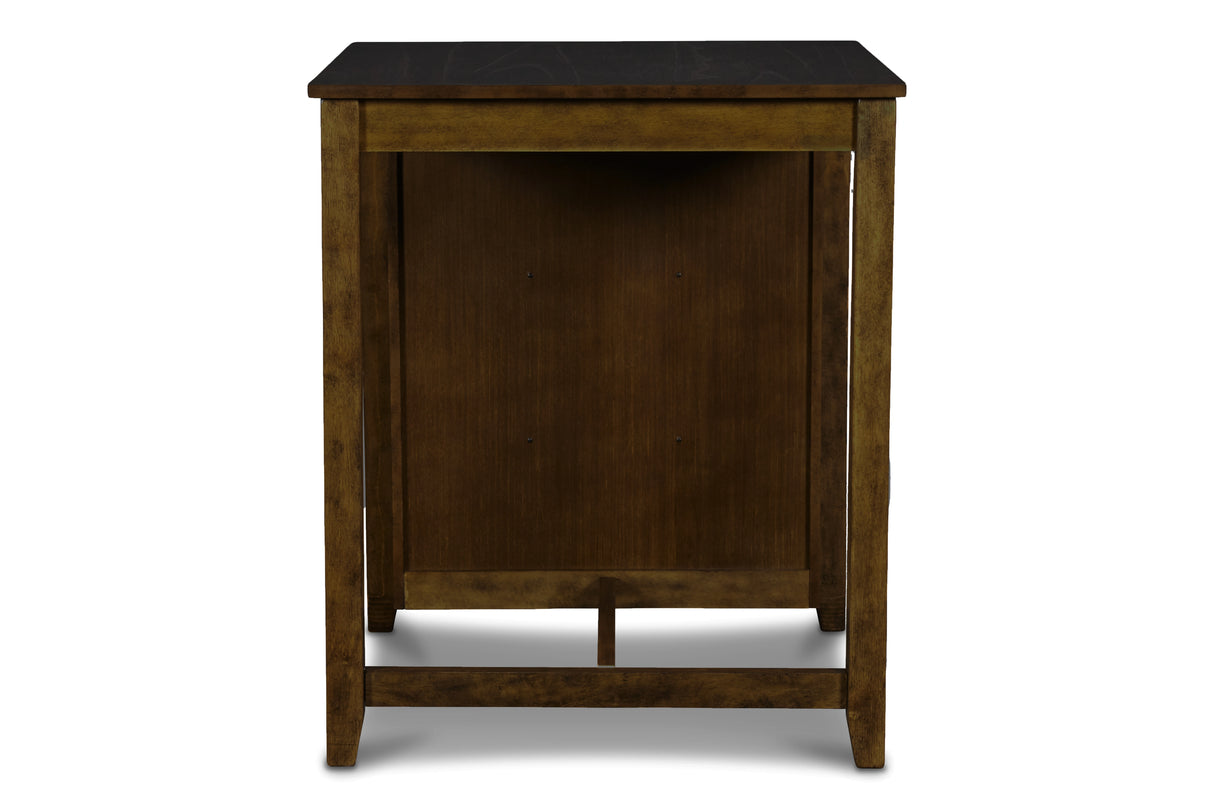 Gia 3 Pc 30" Storage Counter Table & 2 Chairs-Brown