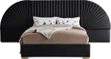 Cleo Black Velvet Queen Bed (3 Boxes)
