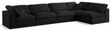 Serene Black Linen Fabric Deluxe Cloud Modular Sectional