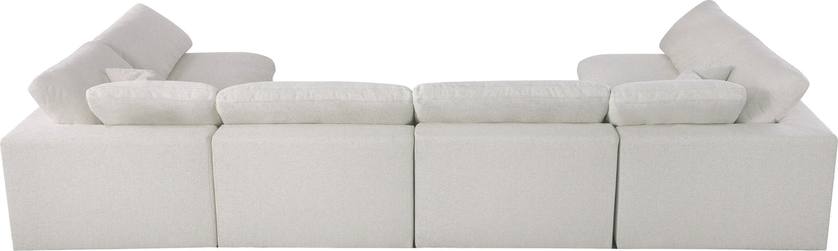 Serene Cream Linen Fabric Deluxe Cloud Modular Sectional