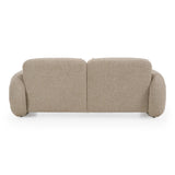Odette - Modern Beige Fabric + White Burl Loveseat Sofa