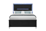 Lando Black Bed with Continuous LED